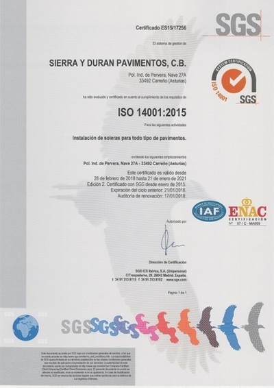 Sistema de Gestión de Medio Ambiente ISO 14001:2015